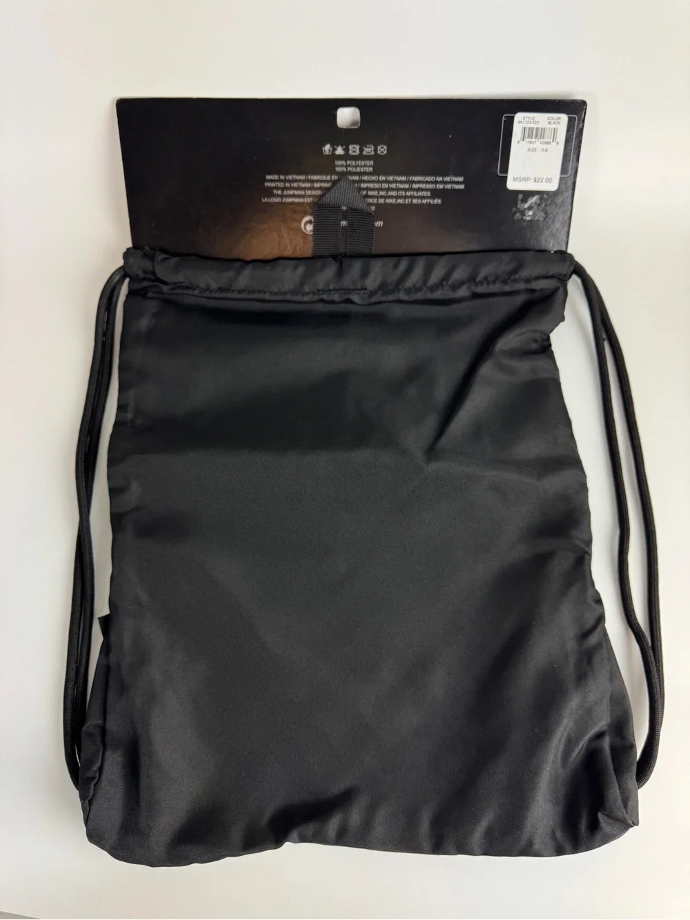 Nike Air Jordan Black Drawstring Gym Sack
